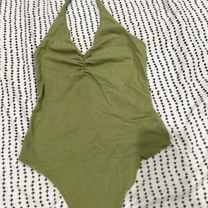 American Eagle Outfitters Green Bodysuit Halter One Piece